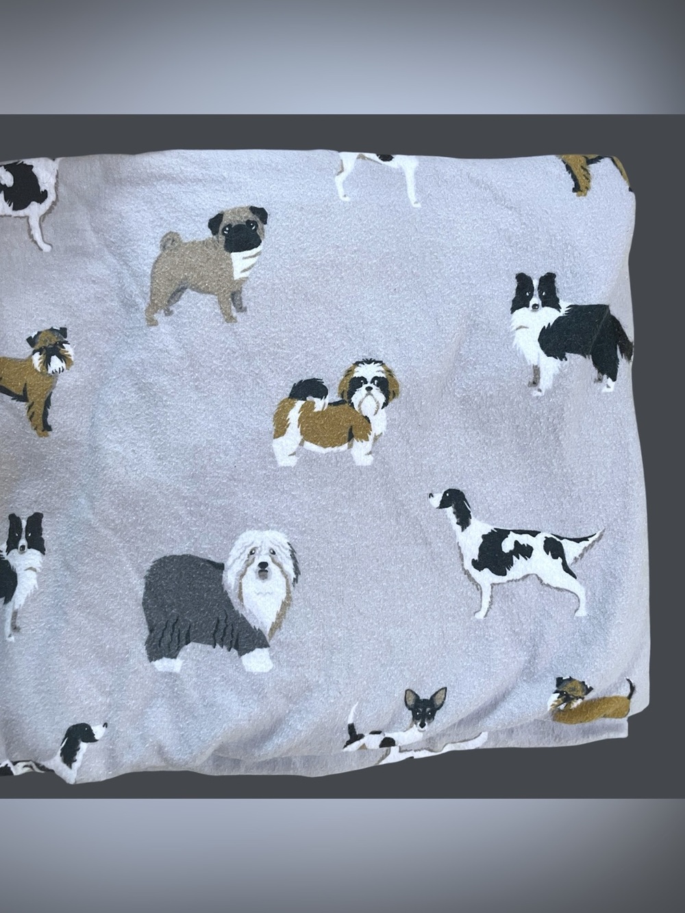 Twin Flannel Sheet Set Dogs Pug Sheepdog Chihuahua Pekingese Pointer More